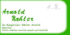 arnold mahler business card